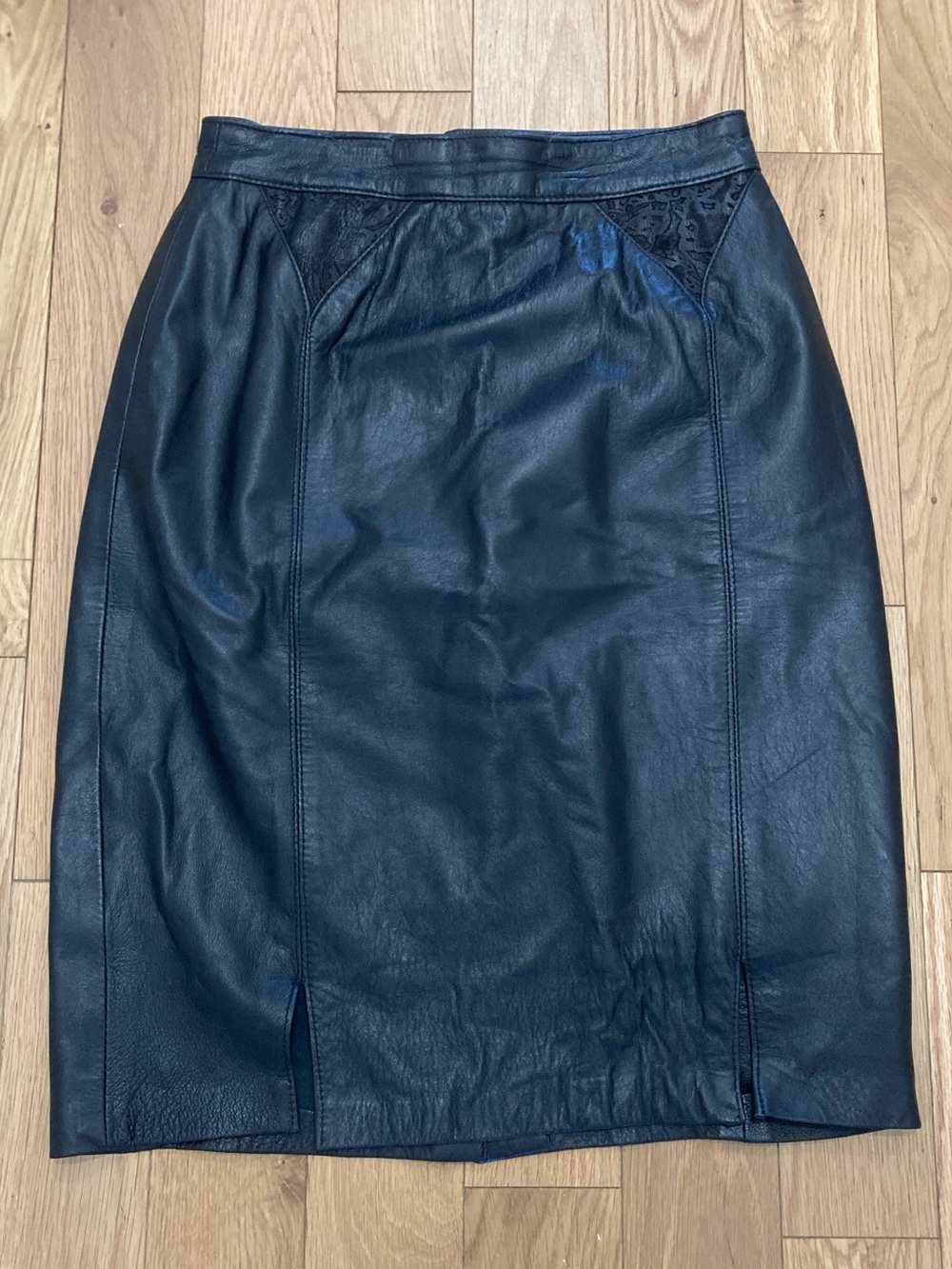 Leather Knee Length Skirt